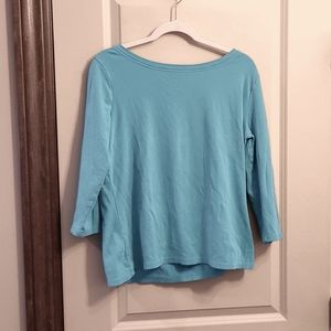 Women's size XL Faded Glory blue 3/4 length shirt
